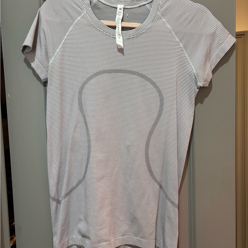 lululemon athletica Black and White Striped Tee